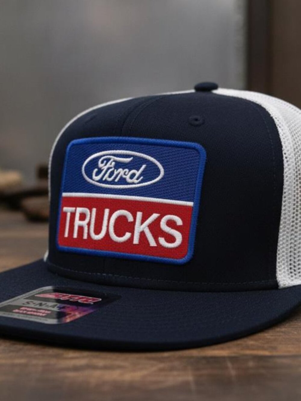 Ford Trucks Logo Embroidered Patch Black White OTTO Snapback Trucker Hat F150 US